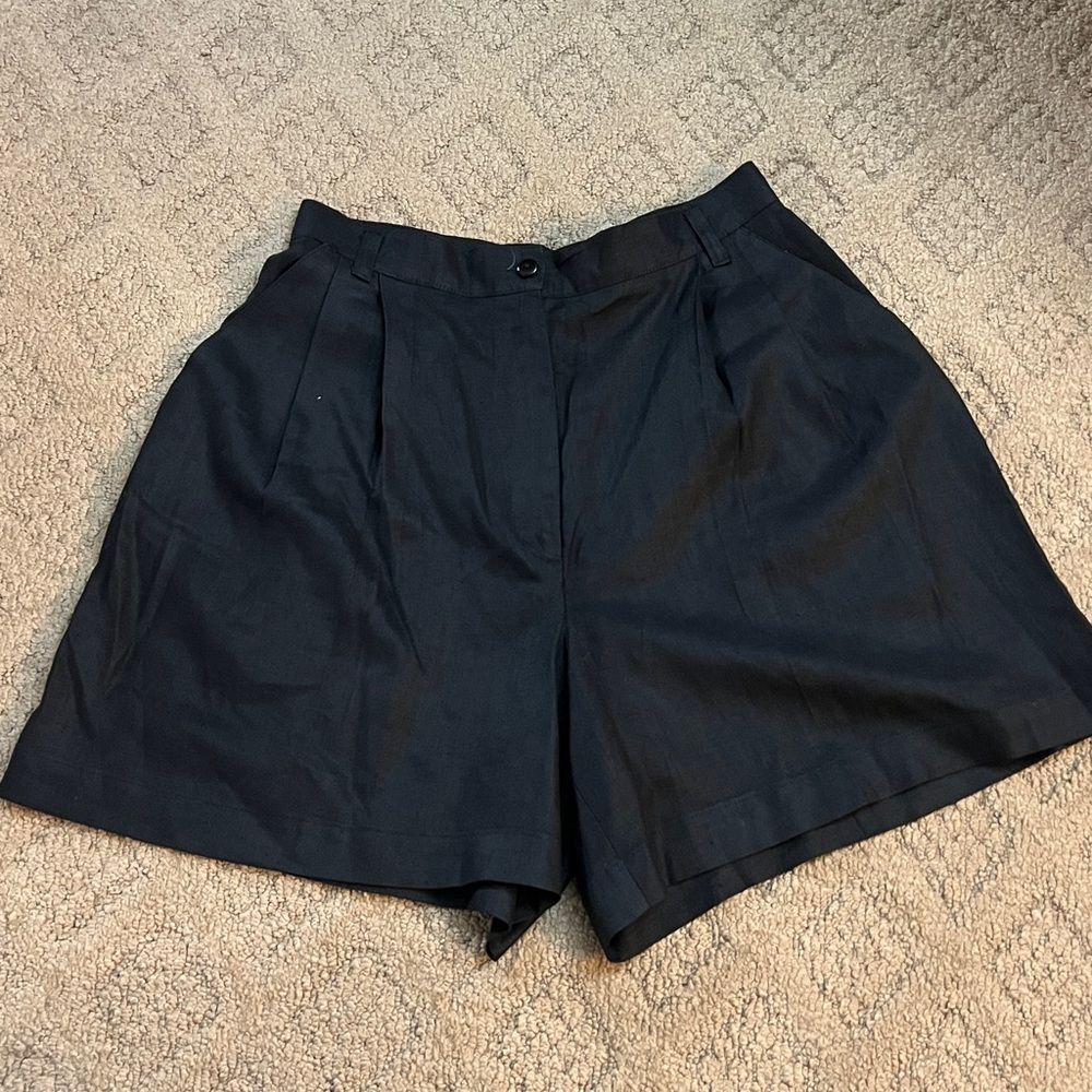 Ann Taylor Black Linen Shorts - Size 12 (RN58567)
